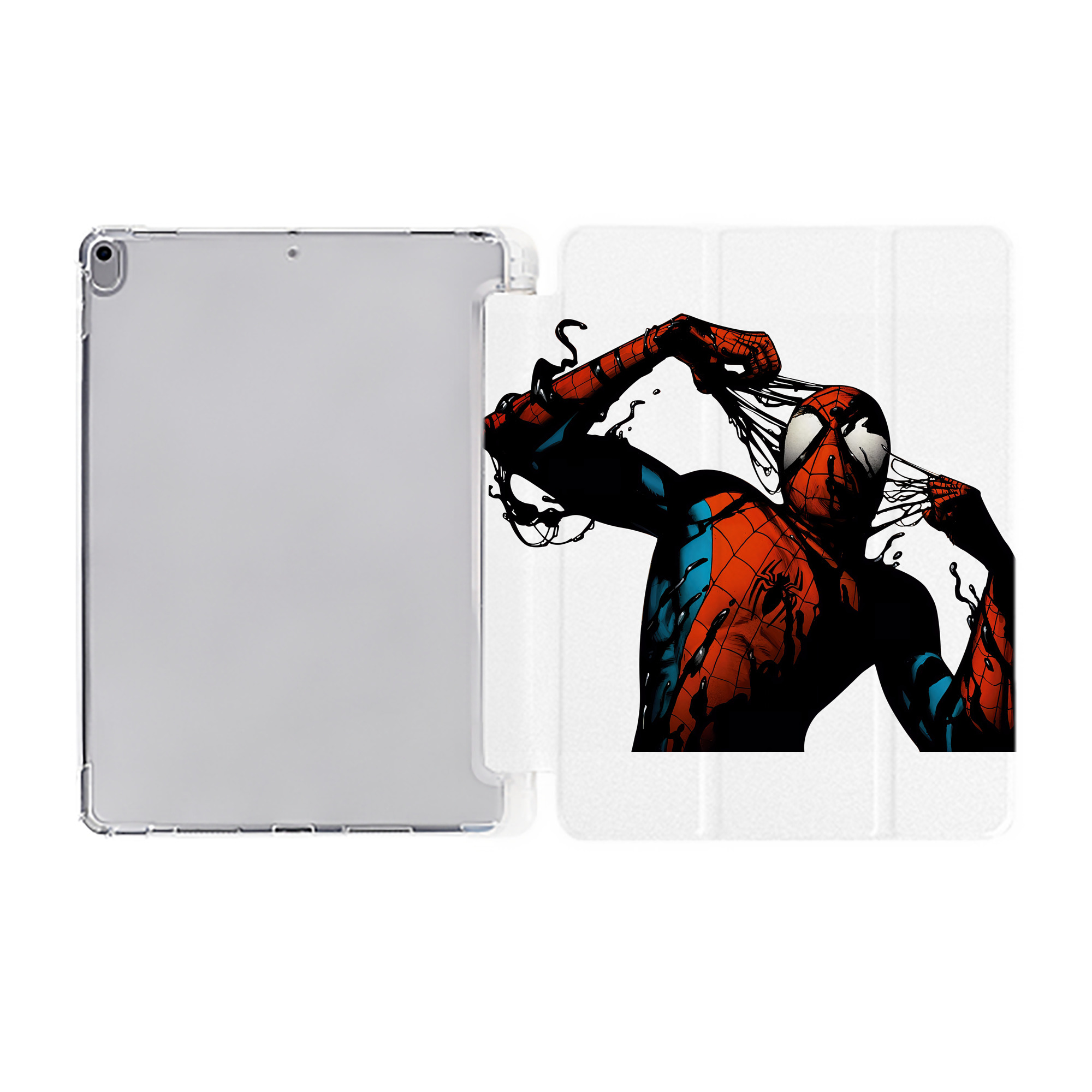 （画像用） Spider Man スパイダーマン IPad ケース ペン収納付き 三つ折りスタンド PUレザー×シリコン 対応機種9.5/10.5/10.9インチ